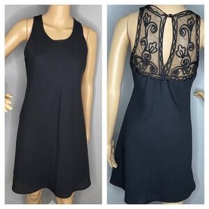 Jay Jacobs Sleeveless Black Dress With Lace and Mesh Detail on Back Size 9/10